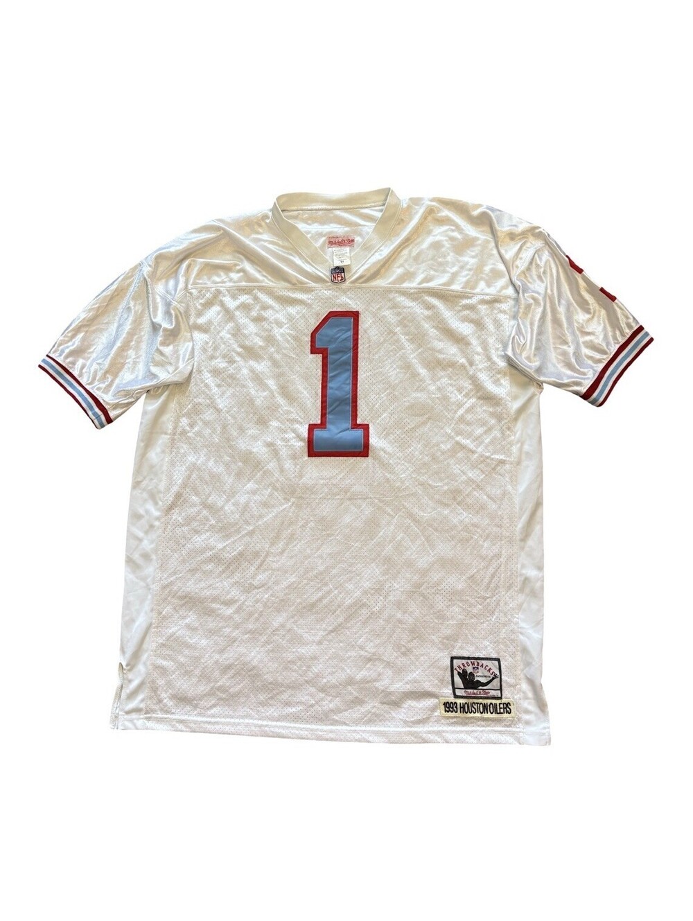 Mitchell & Ness 1993 Throwback Warren Moon #1 Houston Oilers Jersey Men's Sz 54